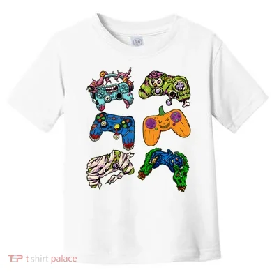 Halloween Monster Video Game Controllers Toddler T-Shirt