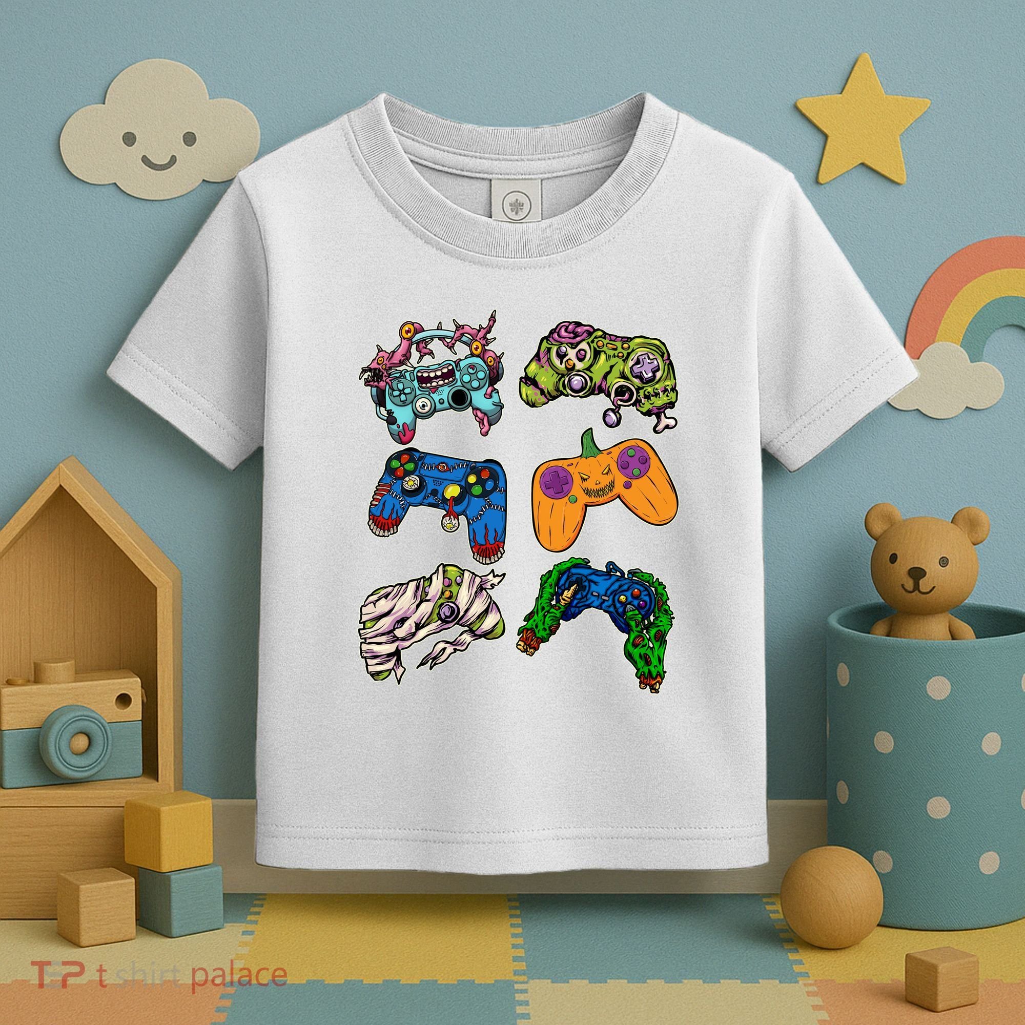 Halloween Monster Video Game Controllers Toddler T-Shirt