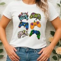 Halloween Monster Video Game Controllers Women's T-Shirt thumb 2