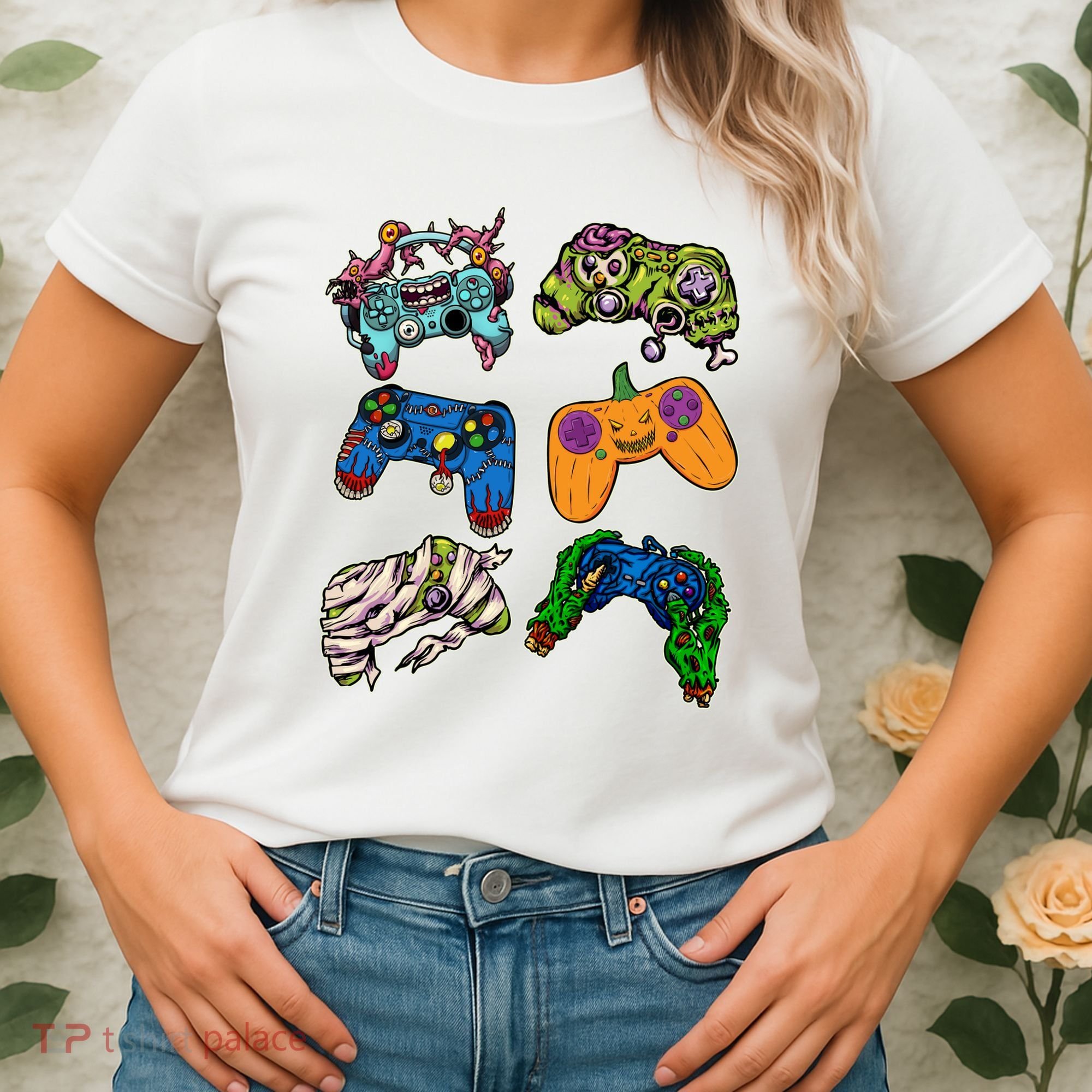 Halloween Monster Video Game Controllers Women's T-Shirt