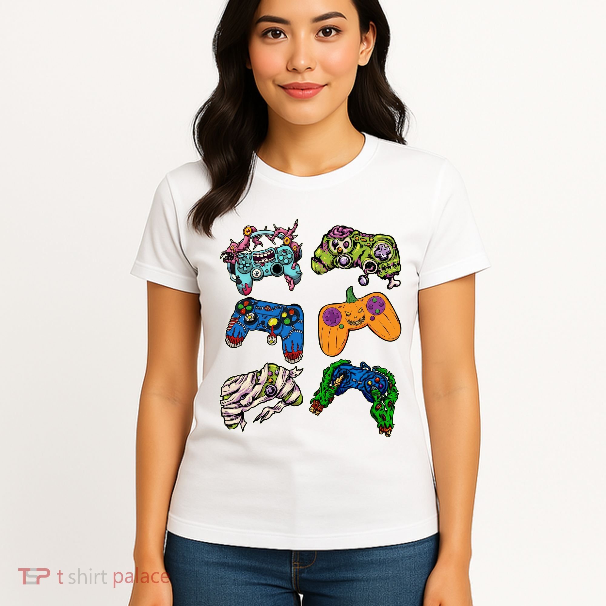 Halloween Monster Video Game Controllers Women's T-Shirt