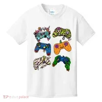 Halloween Monster Video Game Controllers Kids T-Shirt thumb 0