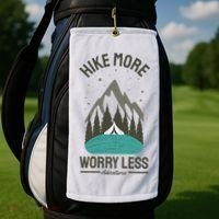 Hike More Worry Less Golf Towel thumb 2