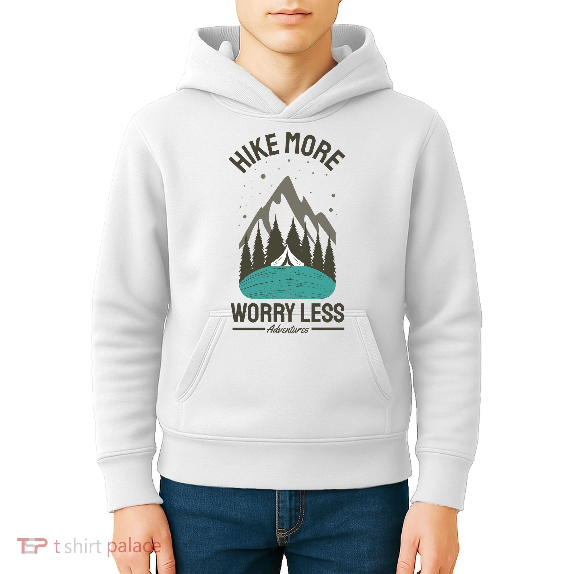 Hike More Worry Less Kids Hoodie