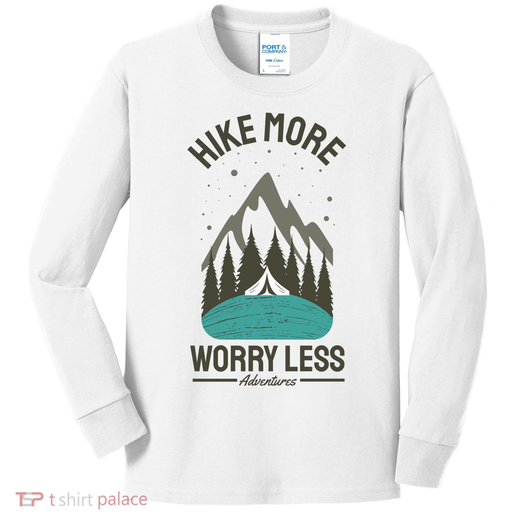 Hike More Worry Less Kids Long Sleeve Shirt
