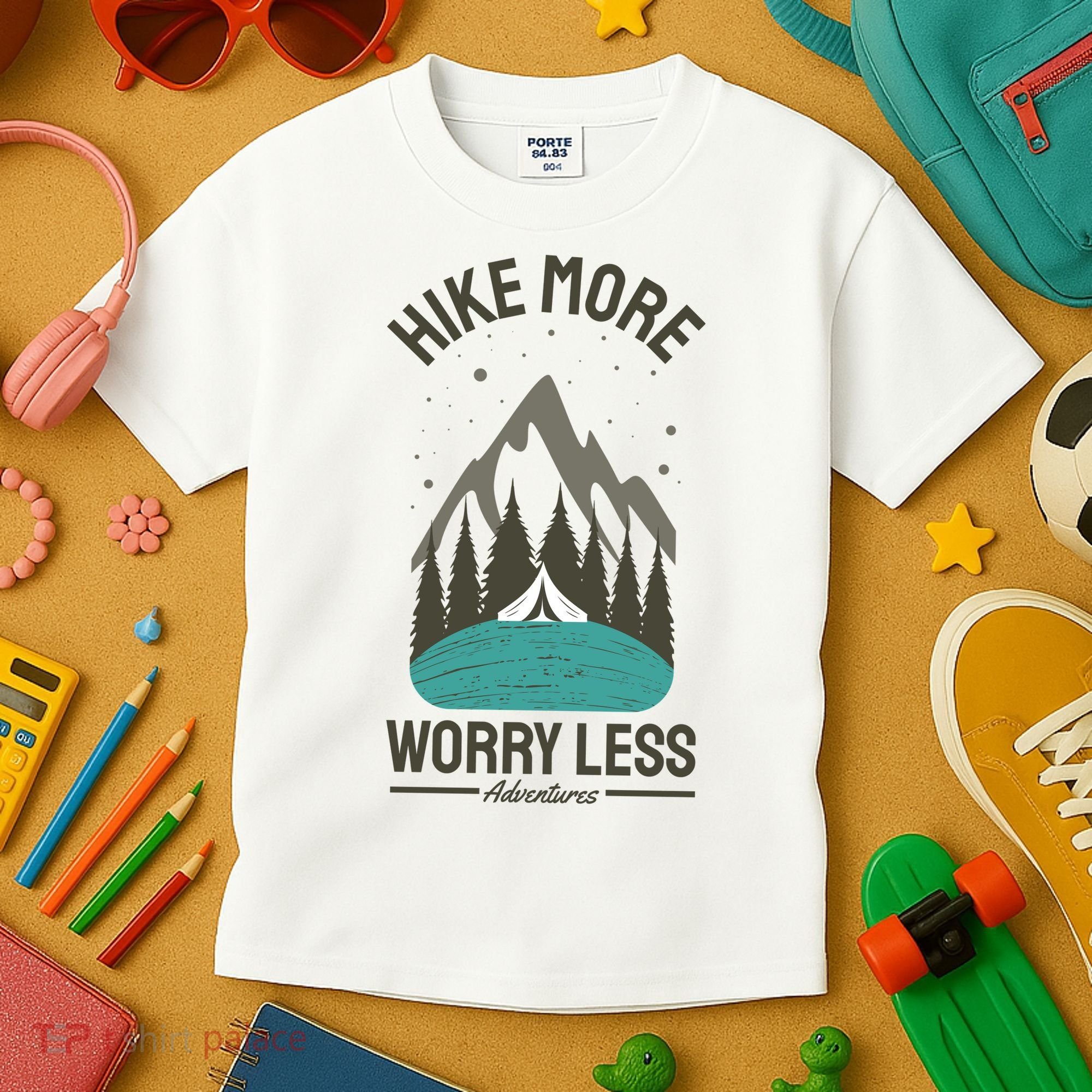 Hike More Worry Less Kids T-Shirt