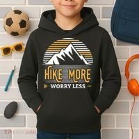 Hike More Worry Less Kids Hoodie thumb 2