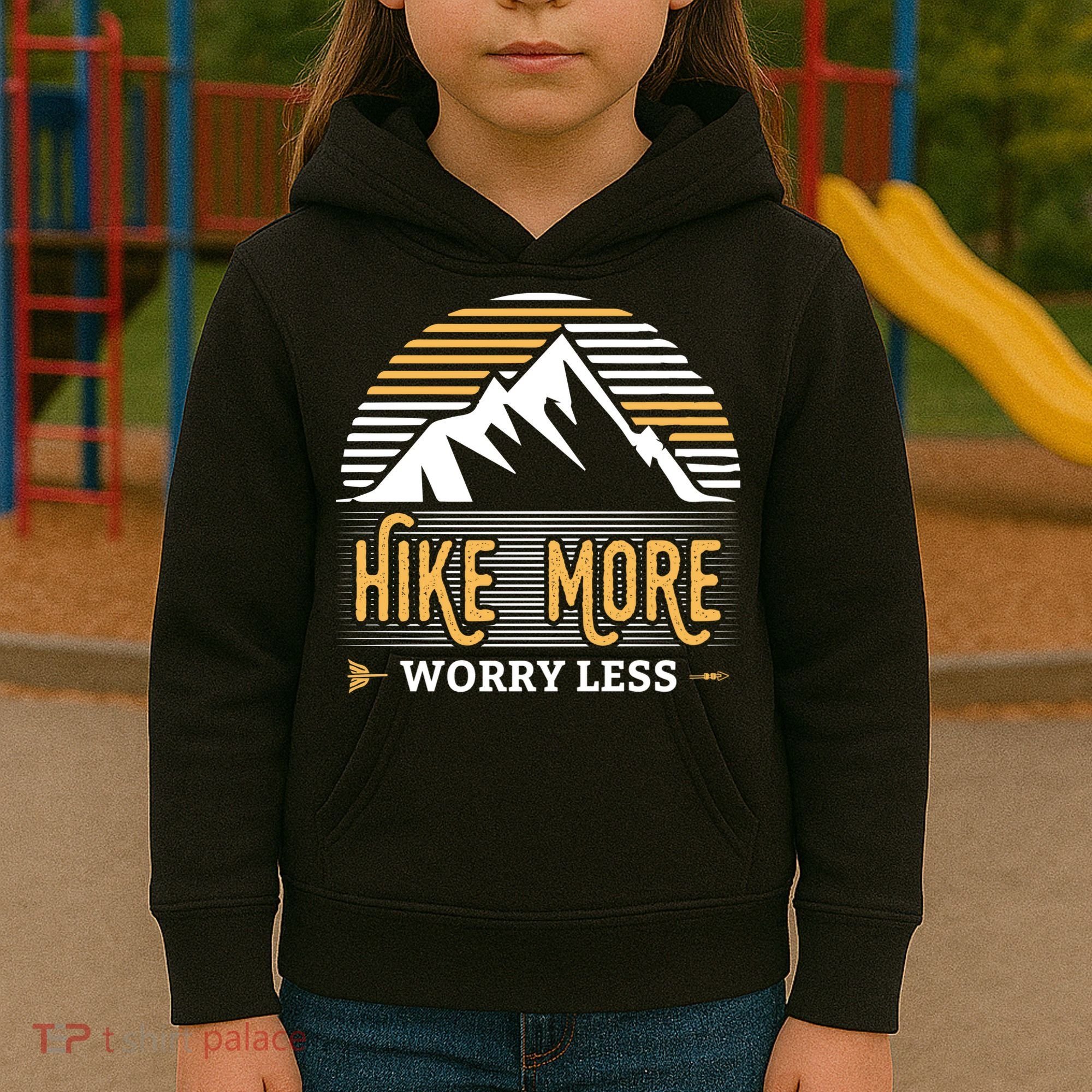 Hike More Worry Less Kids Hoodie