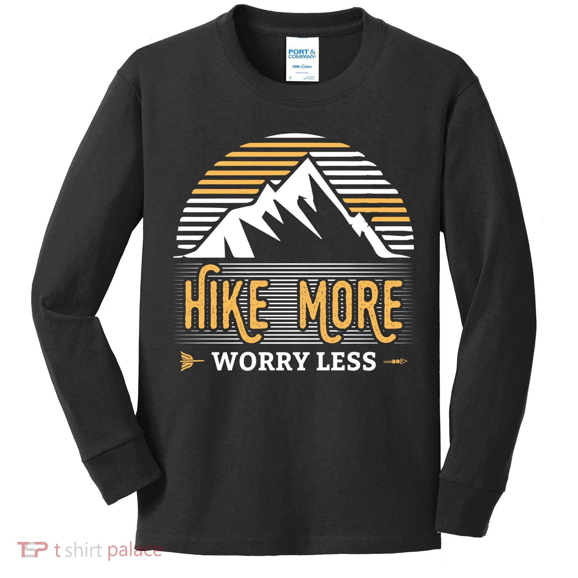 Hike More Worry Less Kids Long Sleeve Shirt