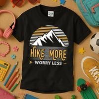 Hike More Worry Less Kids T-Shirt thumb 3