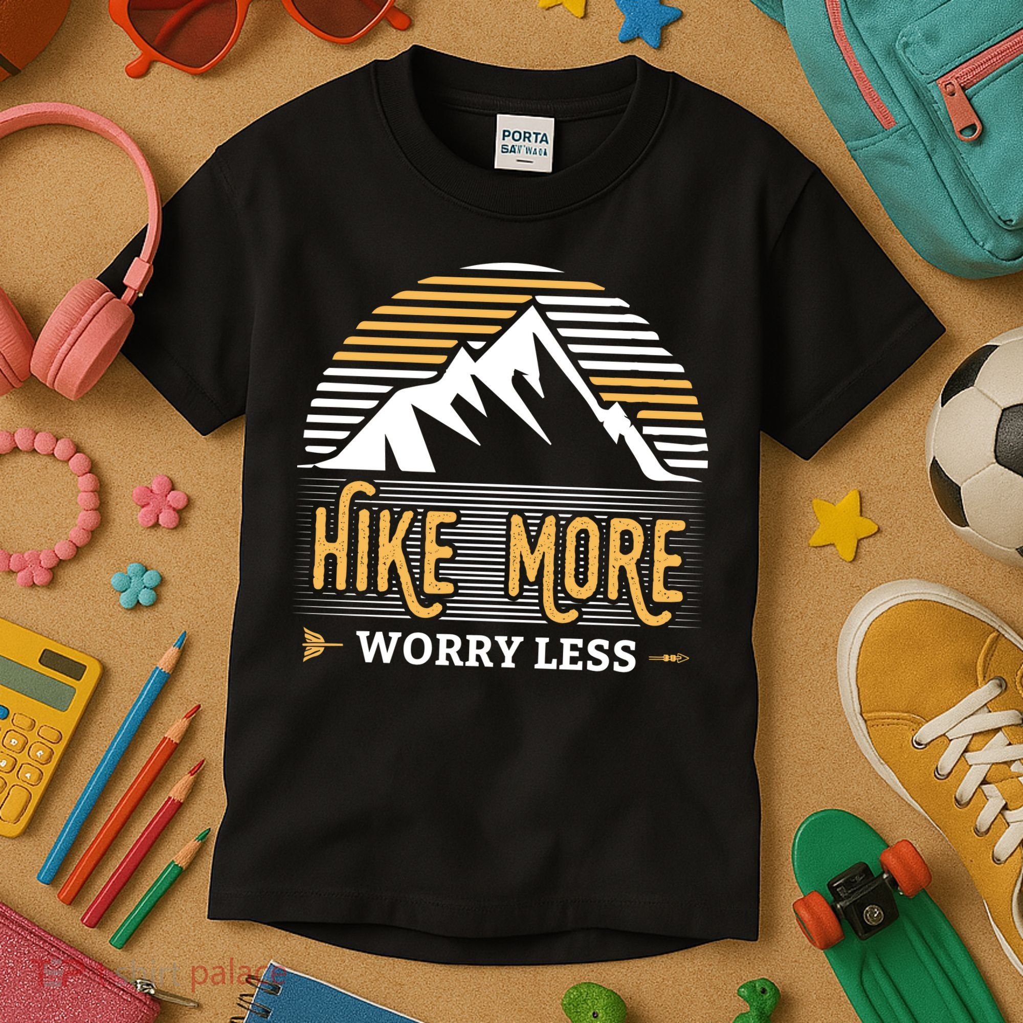 Hike More Worry Less Kids T-Shirt