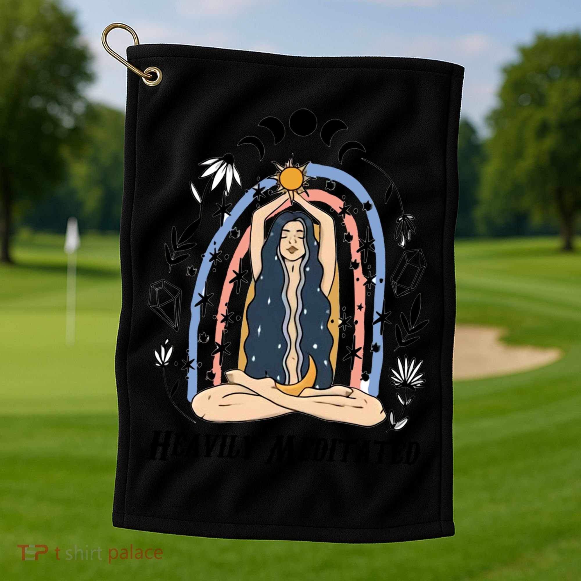 Heavily Meditated Witchcraft Witchy Spiritual Crystal Lover Meaningful Gift Golf Towel