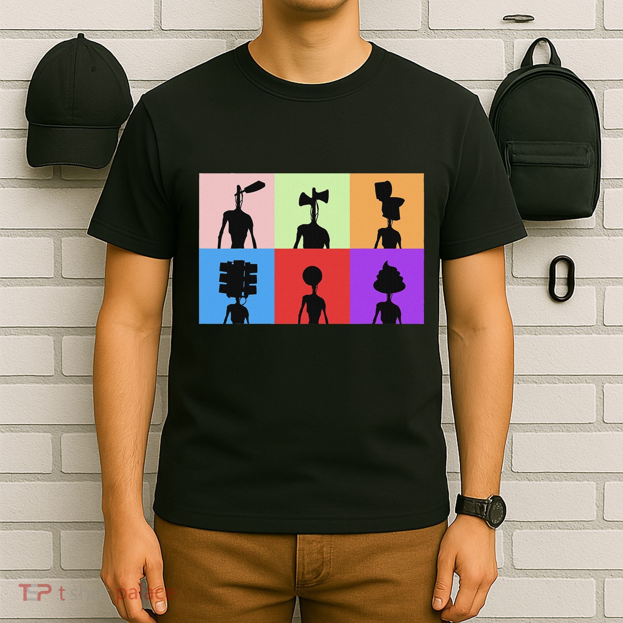 Horror Monster With Sirens For Heads Horror T-Shirt