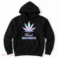 High Maintenance Weed Cannabis Pocket 420 THC Stoner Gift Hoodie thumb 0