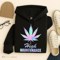 High Maintenance Weed Cannabis Pocket 420 THC Stoner Gift Hoodie thumb 4