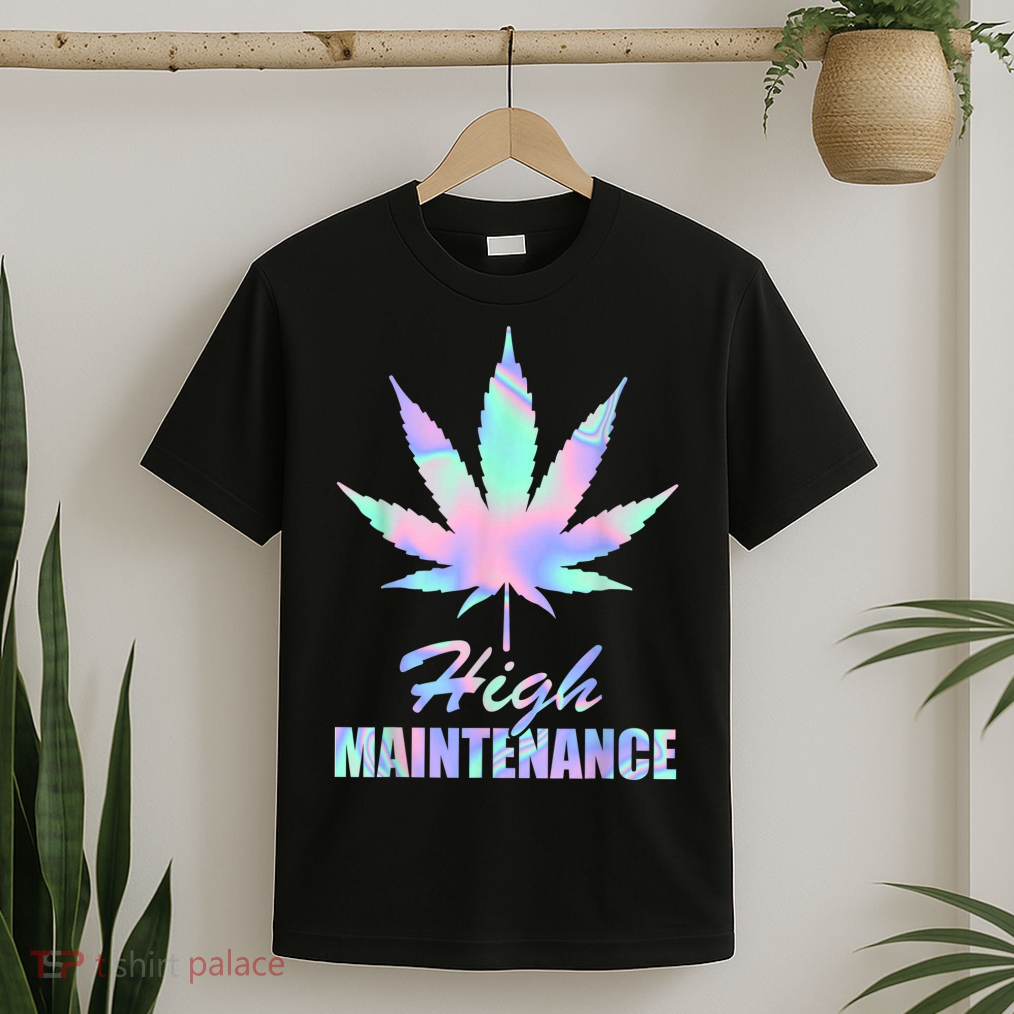 High Maintenance Weed Cannabis Pocket 420 THC Stoner Gift T-Shirt