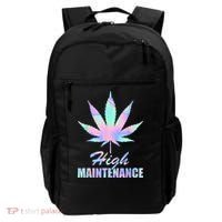 High Maintenance Weed Cannabis Pocket 420 THC Stoner Gift Backpack thumb 0