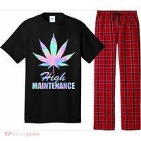 High Maintenance Weed Cannabis Pocket 420 THC Stoner Gift Pajama Set thumb 0