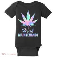 High Maintenance Weed Cannabis Pocket 420 THC Stoner Gift Baby Bodysuit thumb 0