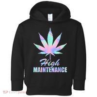 High Maintenance Weed Cannabis Pocket 420 THC Stoner Gift Toddler Hoodie thumb 0