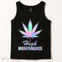 High Maintenance Weed Cannabis Pocket 420 THC Stoner Gift Tank Top thumb 2