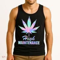 High Maintenance Weed Cannabis Pocket 420 THC Stoner Gift Tank Top thumb 3