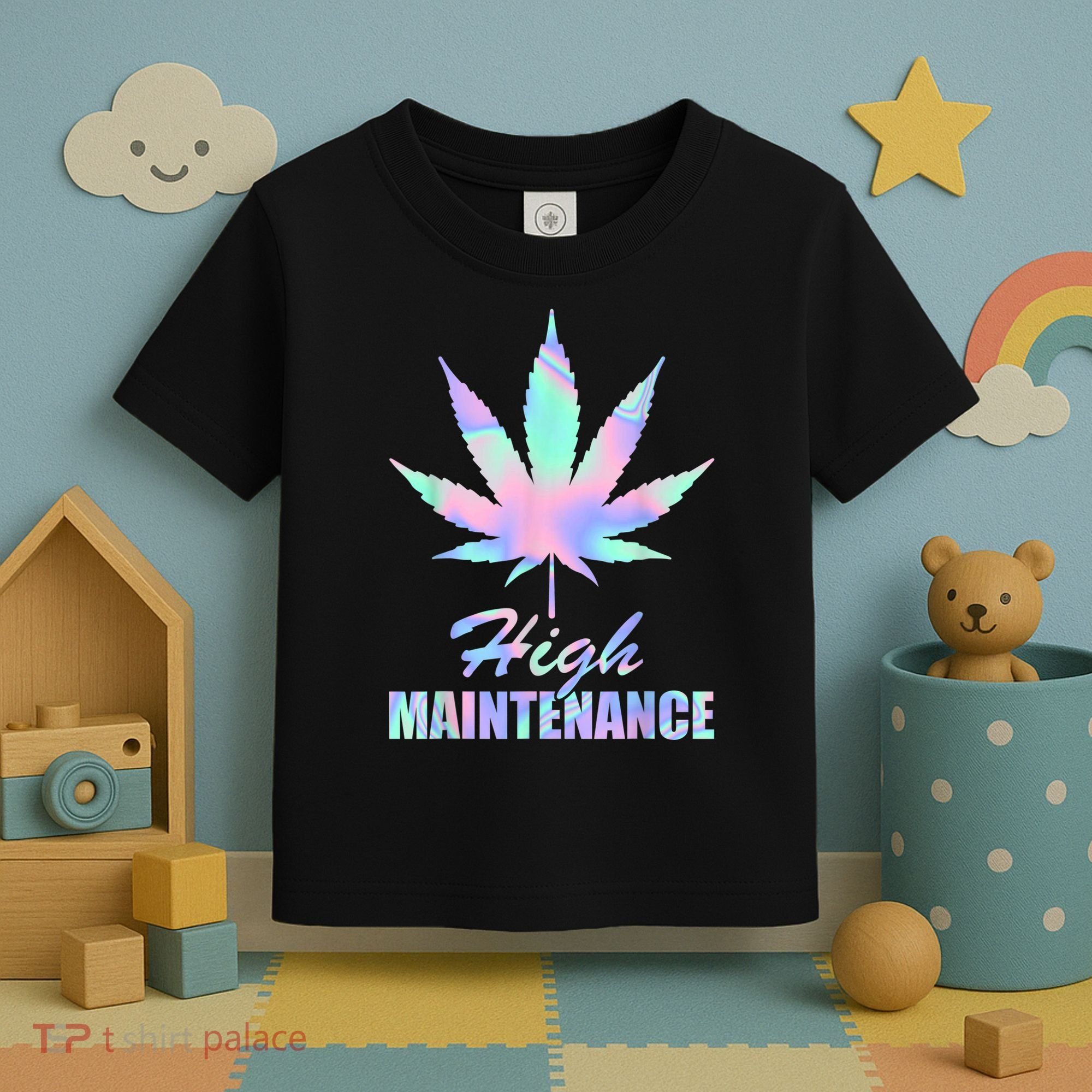 High Maintenance Weed Cannabis Pocket 420 THC Stoner Gift Toddler T-Shirt