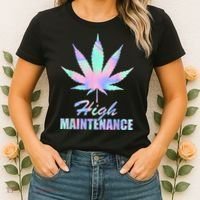 High Maintenance Weed Cannabis Pocket 420 THC Stoner Gift Women's T-Shirt thumb 2