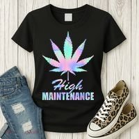 High Maintenance Weed Cannabis Pocket 420 THC Stoner Gift Women's T-Shirt thumb 3