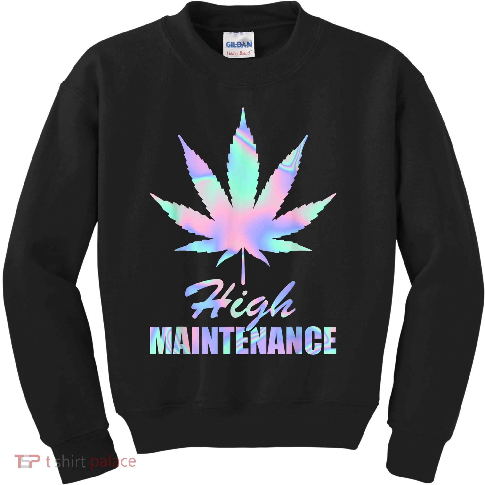 High Maintenance Weed Cannabis Pocket 420 THC Stoner Gift Kids Sweatshirt