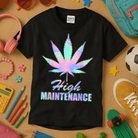 High Maintenance Weed Cannabis Pocket 420 THC Stoner Gift Kids T-Shirt thumb 3