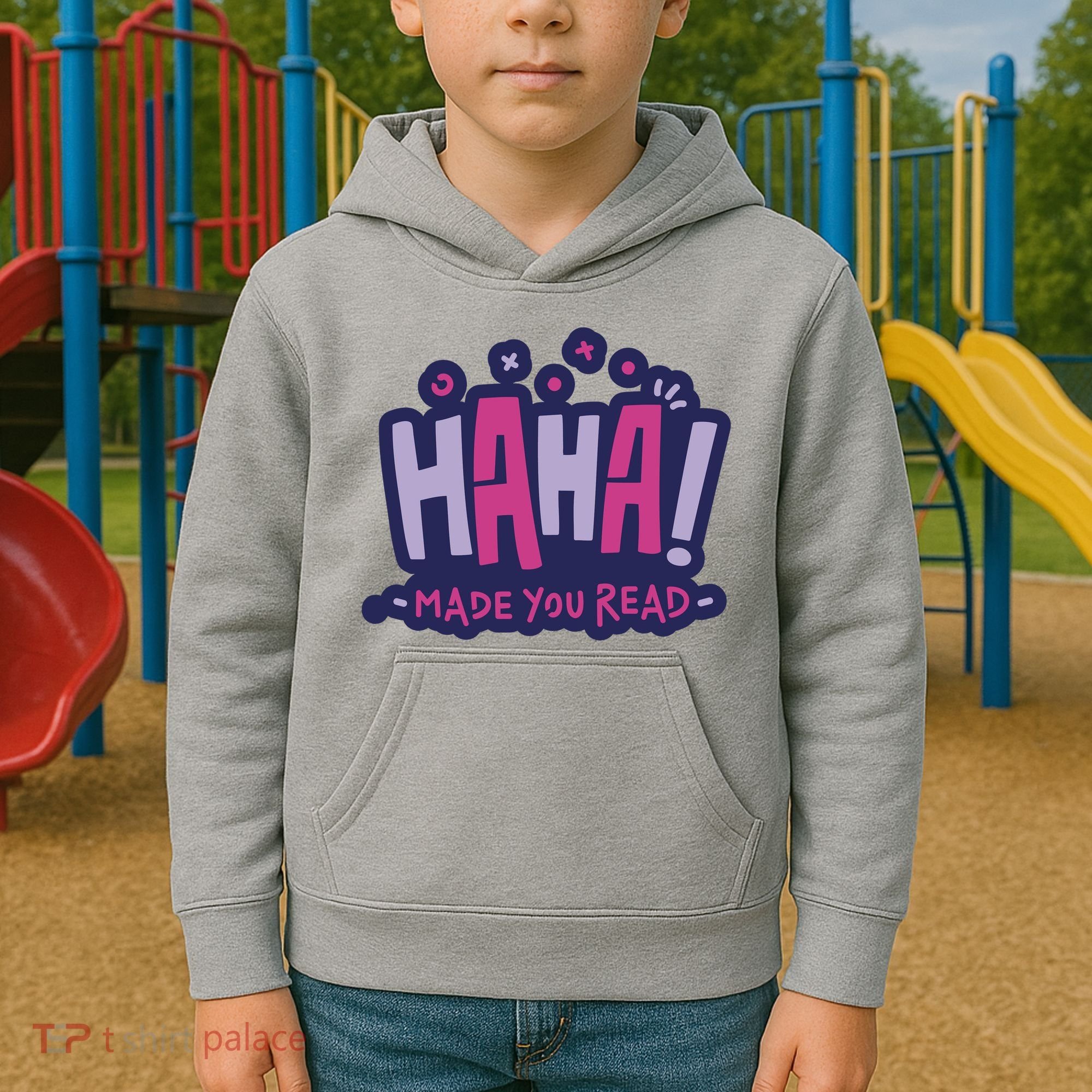 Haha Made You Read Funny Kids Hoodie