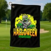 Halloween Monster Zombie Golf Towel thumb 1