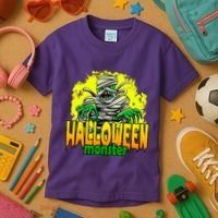 Halloween Monster Zombie Kids T-Shirt thumb 3