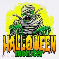 Halloween Monster Zombie Garment-Dyed Sweatshirt thumb 2
