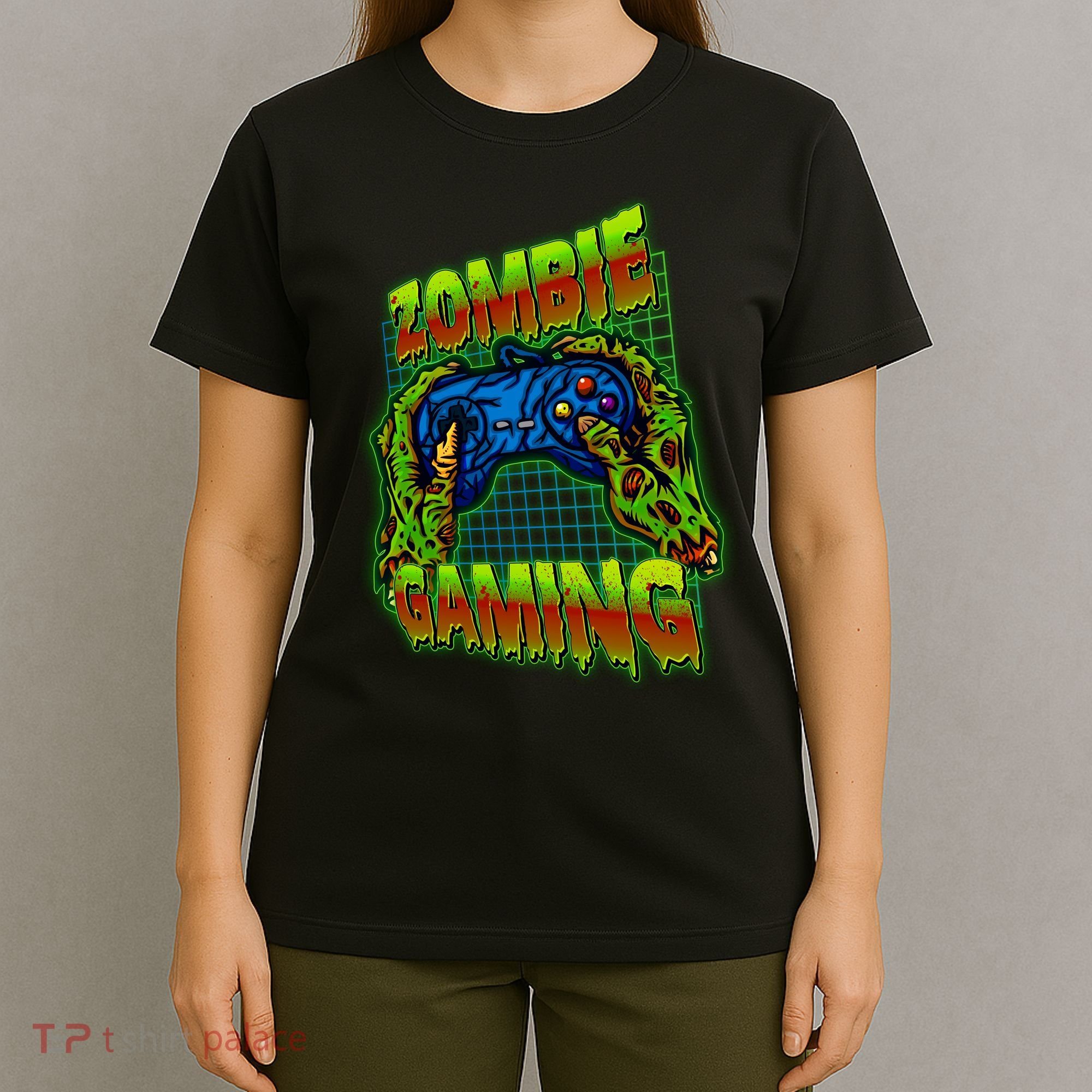Halloween Monster Zombie Gaming Video Gamer Addict T-Shirt