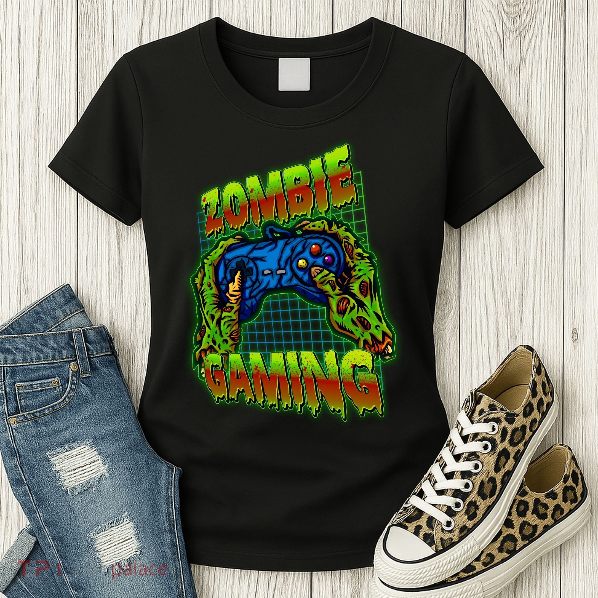 Halloween Monster Zombie Gaming Video Gamer Addict Women's T-Shirt
