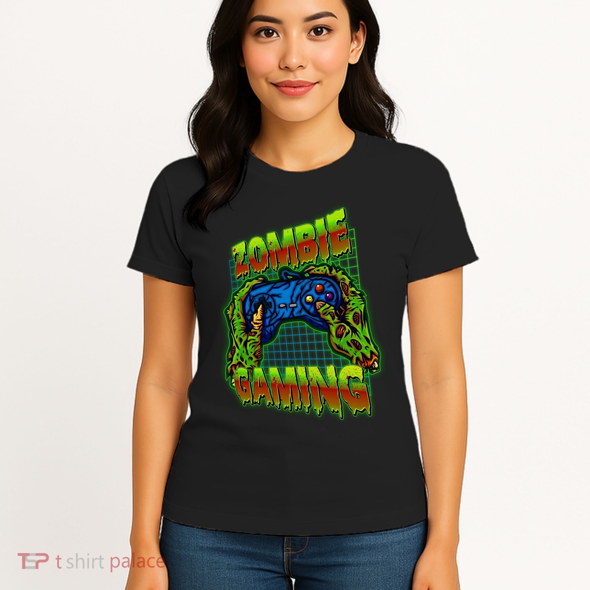 Halloween Monster Zombie Gaming Video Gamer Addict Women's T-Shirt