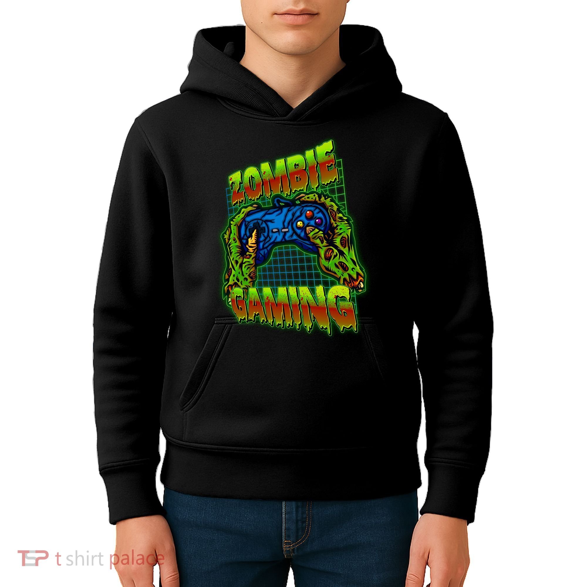 Halloween Monster Zombie Gaming Video Gamer Addict Kids Hoodie