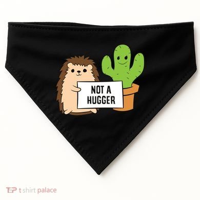Hedgehog Not A Hugger Cactus Hedgehog Great Gift USA-Made Doggie Bandana