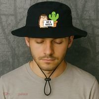 Hedgehog Not A Hugger Cactus Hedgehog Great Gift Bucket Hat thumb 2
