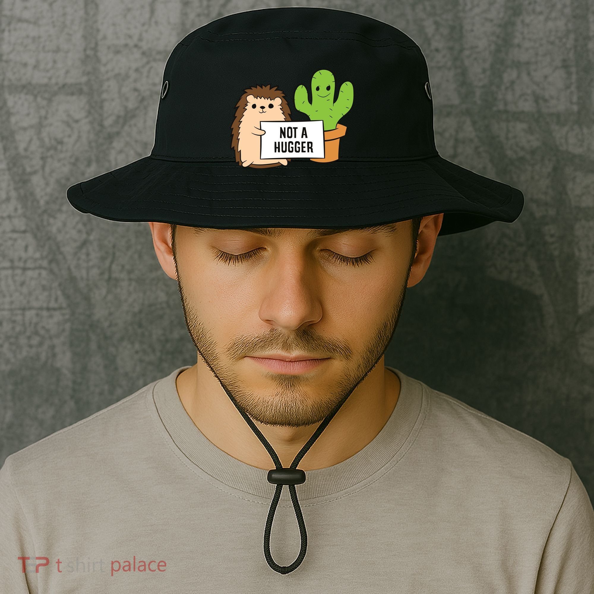 Hedgehog Not A Hugger Cactus Hedgehog Great Gift Bucket Hat