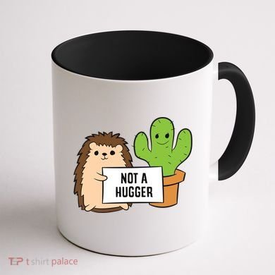 Hedgehog Not A Hugger Cactus Hedgehog Great Gift Coffee Mug back