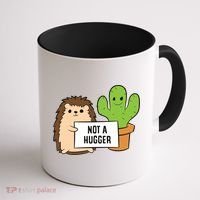 Hedgehog Not A Hugger Cactus Hedgehog Great Gift Coffee Mug thumb 1