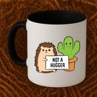 Hedgehog Not A Hugger Cactus Hedgehog Great Gift Coffee Mug thumb 2