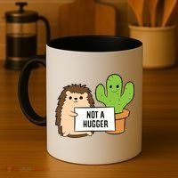 Hedgehog Not A Hugger Cactus Hedgehog Great Gift Coffee Mug thumb 4