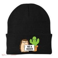 Hedgehog Not A Hugger Cactus Hedgehog Great Gift Beanie thumb 0