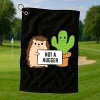 Hedgehog Not A Hugger Cactus Hedgehog Great Gift Golf Towel thumb 1