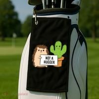 Hedgehog Not A Hugger Cactus Hedgehog Great Gift Golf Towel thumb 2