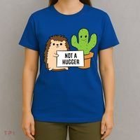 Hedgehog Not A Hugger Cactus Hedgehog Great Gift T-Shirt thumb 4